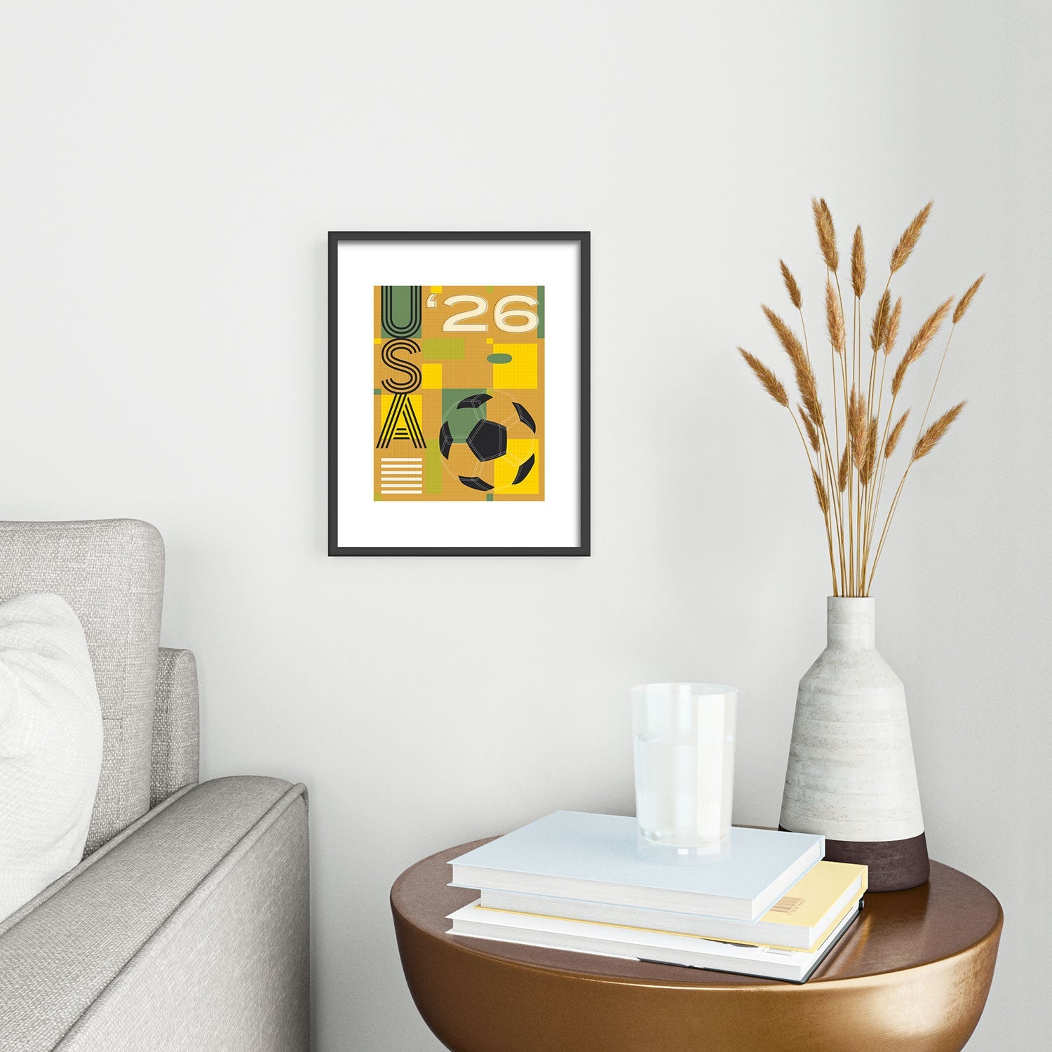 Society6 Design Studio USA 26 Soccer Poster 5 Color Metal Framed Art Print