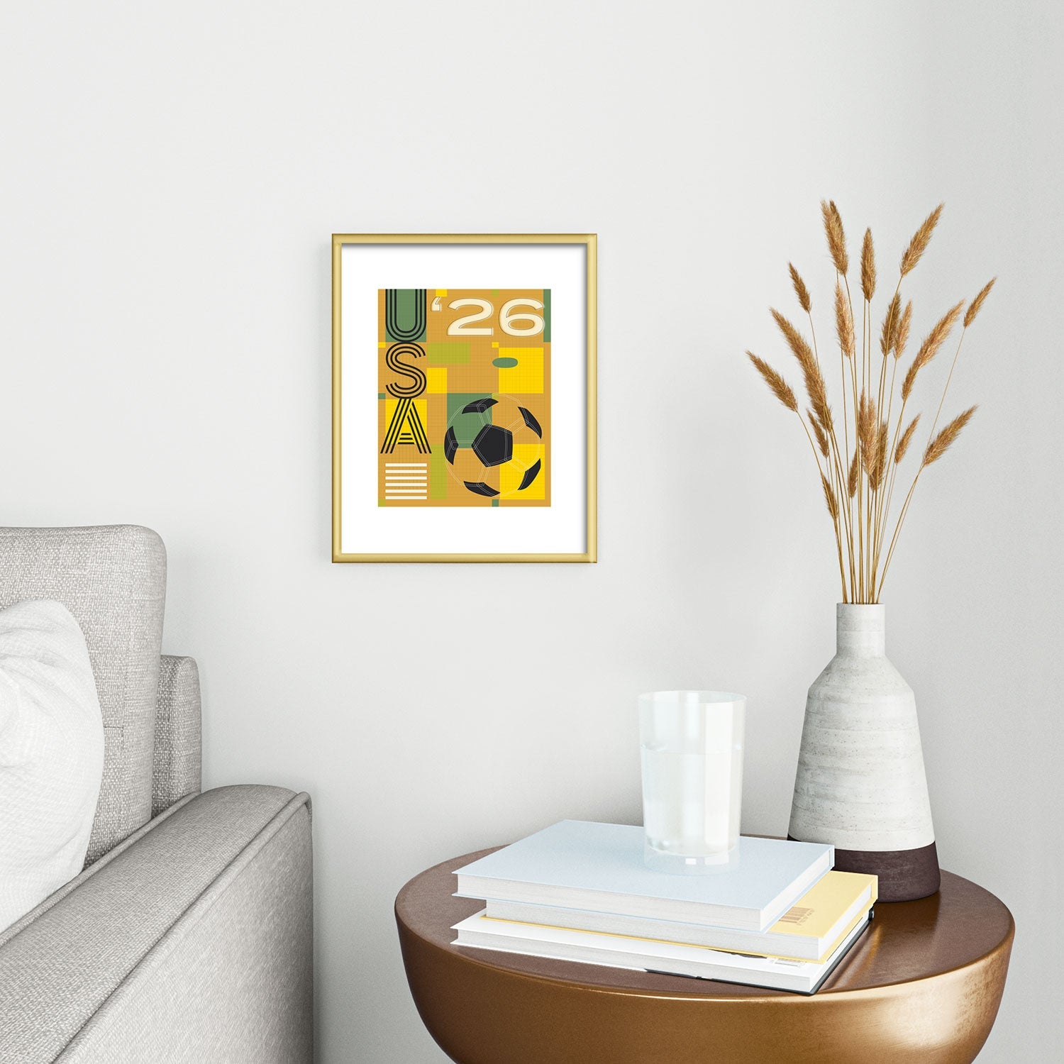 Society6 Design Studio USA 26 Soccer Poster 5 Color Metal Framed Art Print