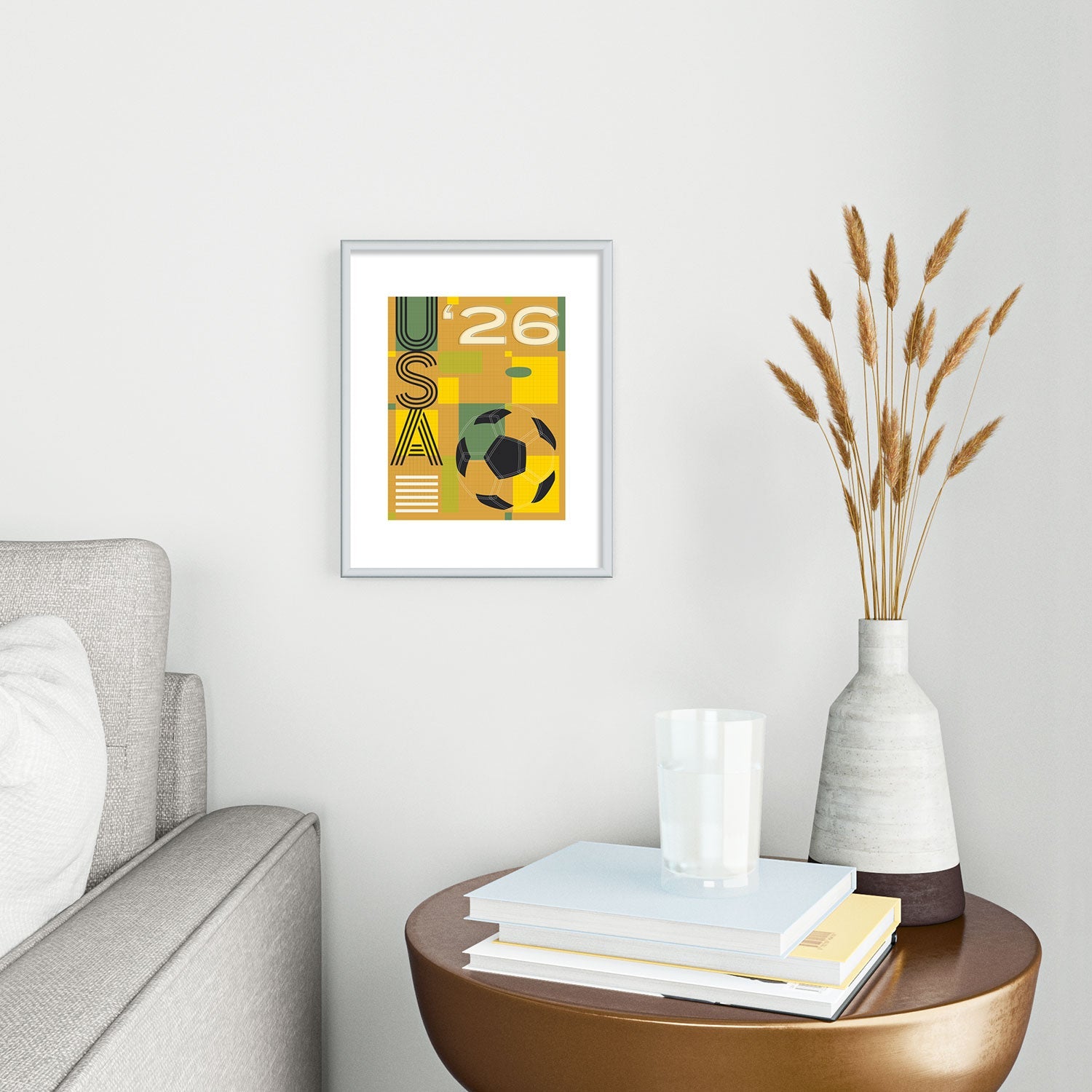 Society6 Design Studio USA 26 Soccer Poster 5 Color Metal Framed Art Print