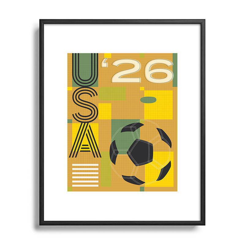 Society6 Design Studio USA 26 Soccer Poster 5 Color Metal Framed Art Print