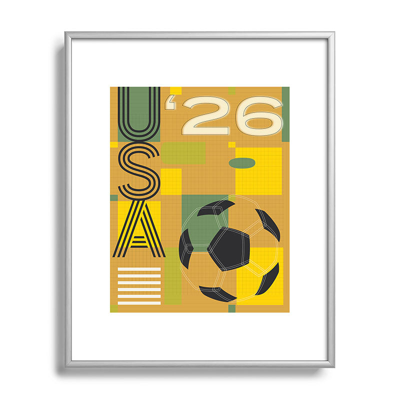 Society6 Design Studio USA 26 Soccer Poster 5 Color Metal Framed Art Print