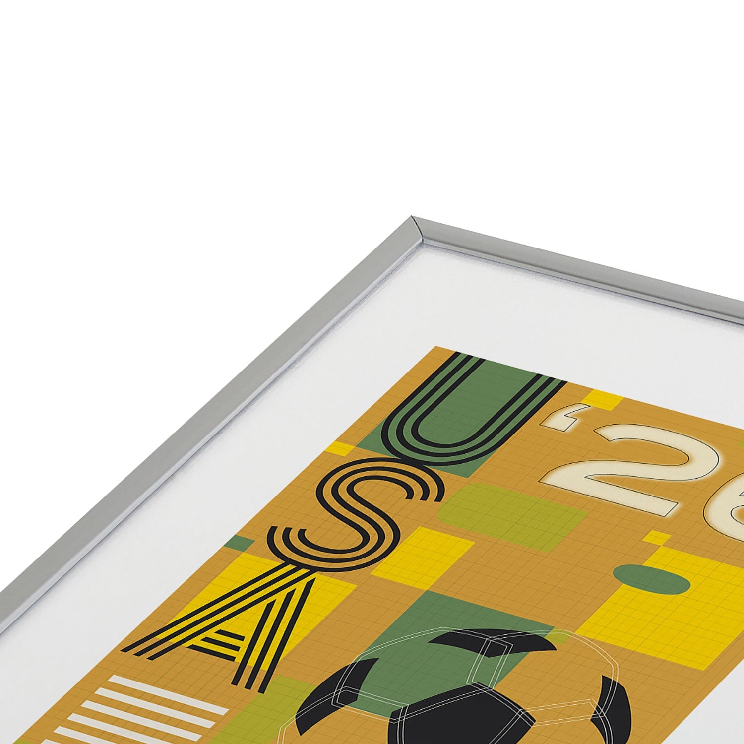 Society6 Design Studio USA 26 Soccer Poster 5 Color Metal Framed Art Print