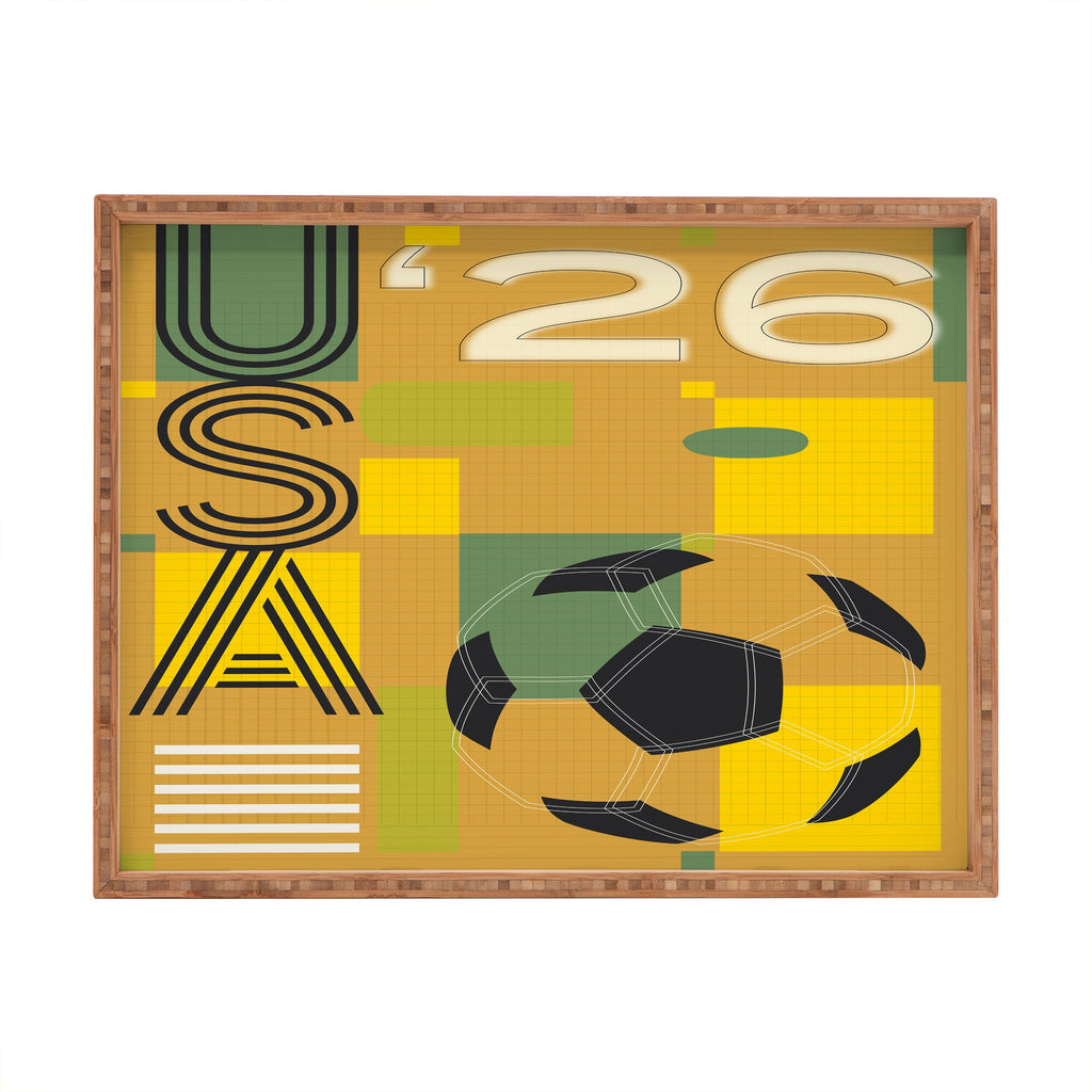 Society6 Design Studio USA 26 Soccer Poster 5 Color Rectangular Tray