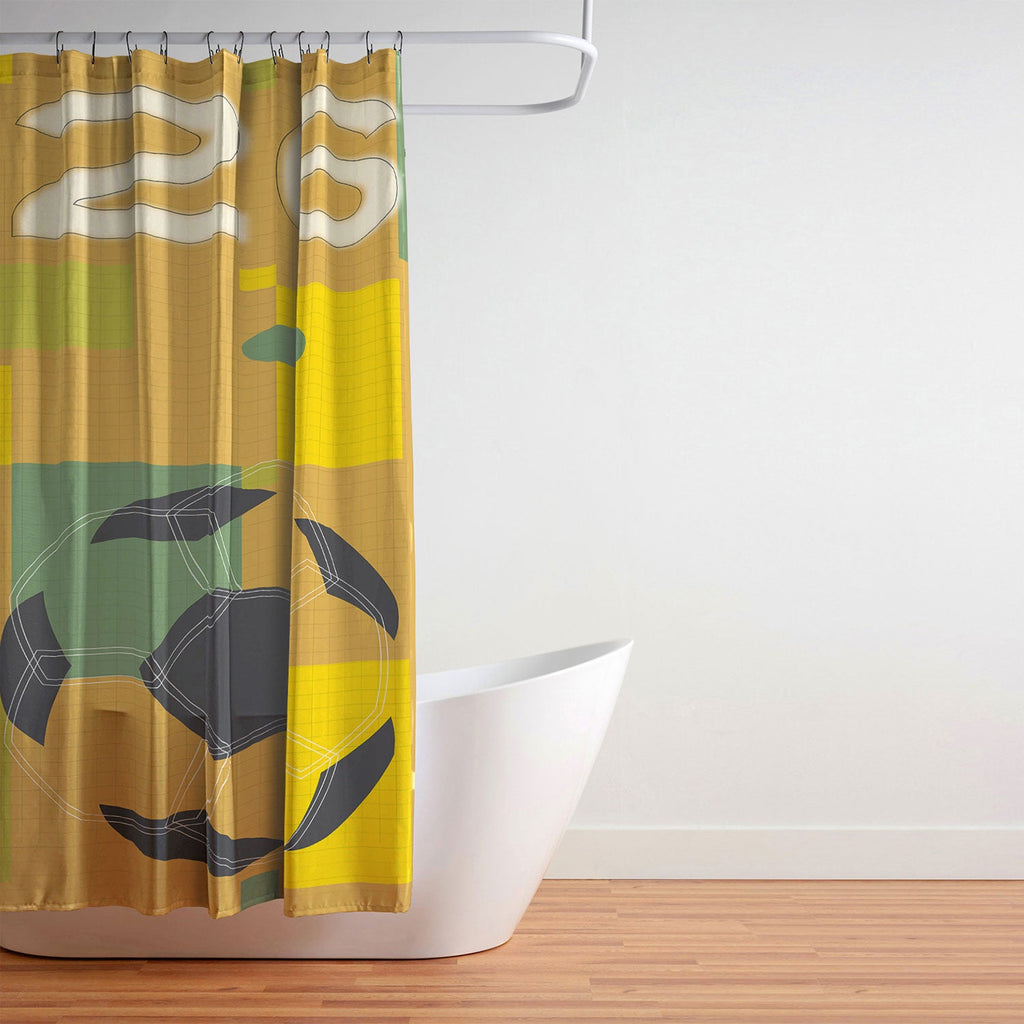 Society6 Design Studio USA 26 Soccer Poster 5 Color Shower Curtain