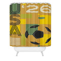 Society6 Design Studio USA 26 Soccer Poster 5 Color Shower Curtain