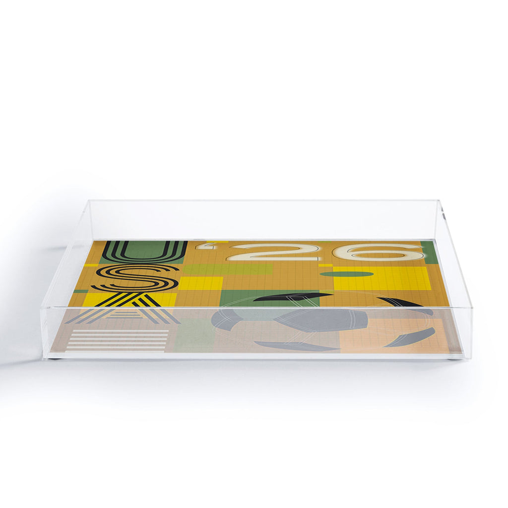 Society6 Design Studio USA 26 Soccer Poster 5 Color Acrylic Tray