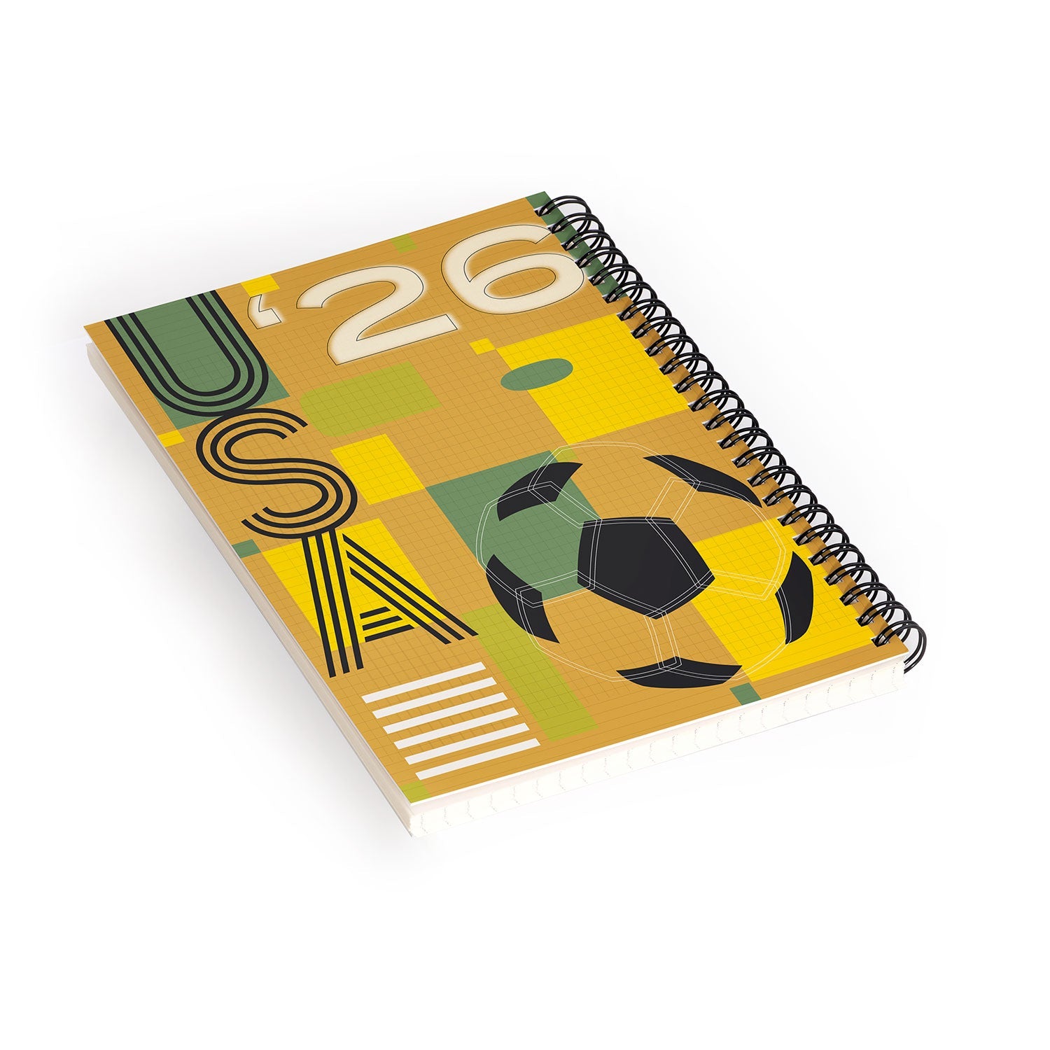 Society6 Design Studio USA 26 Soccer Poster 5 Color Spiral Notebook