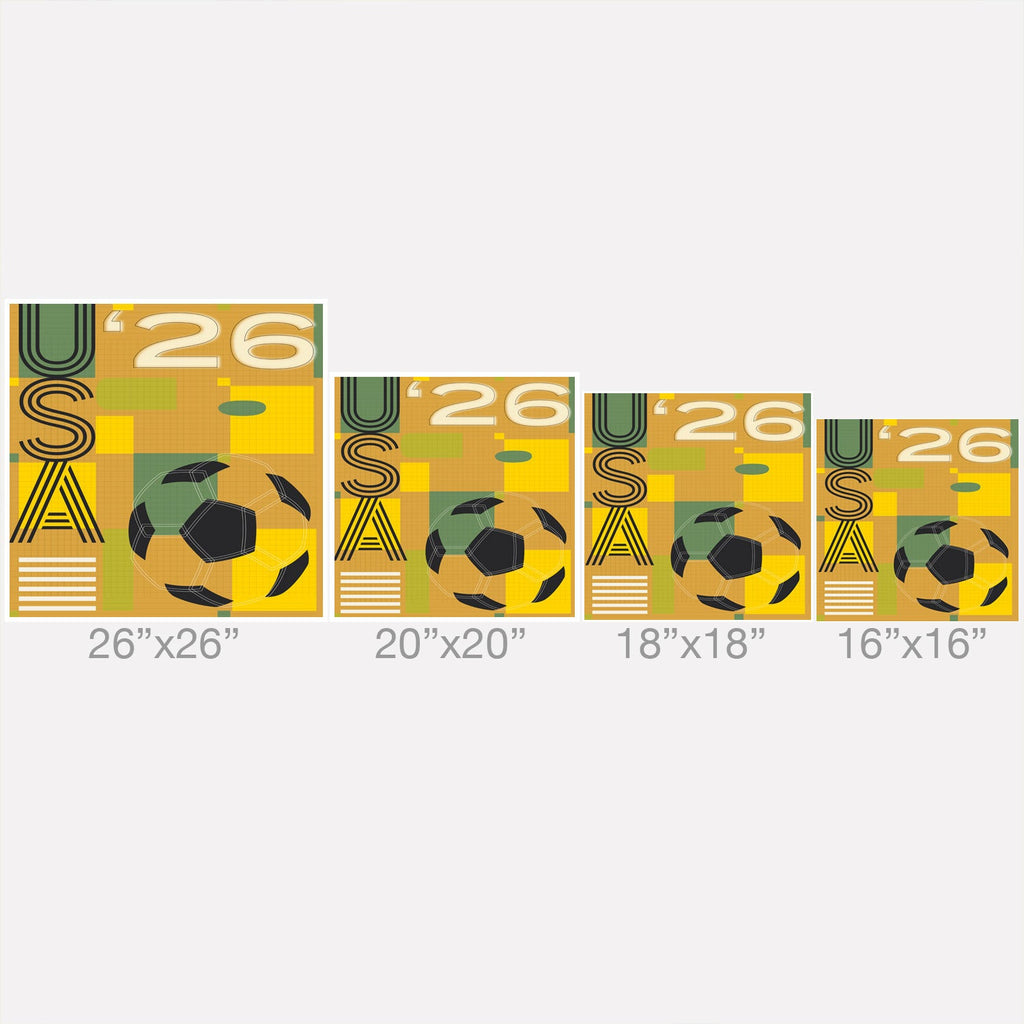 Society6 Design Studio USA 26 Soccer Poster 5 Color Outdoor Throw Pillow