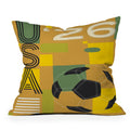 Society6 Design Studio USA 26 Soccer Poster 5 Color Outdoor Throw Pillow
