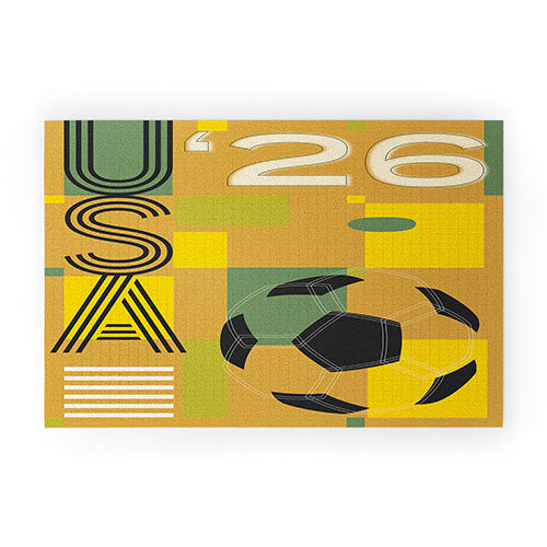 Society6 Design Studio USA 26 Soccer Poster 5 Color Welcome Mat
