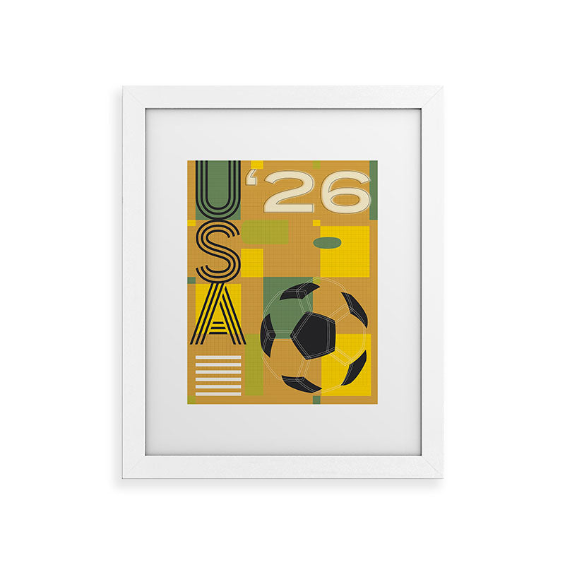 Society6 Design Studio USA 26 Soccer Poster 5 Color Framed Art Print
