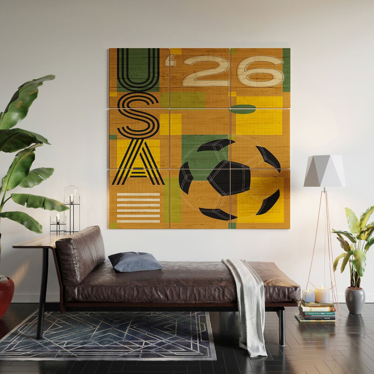 Society6 Design Studio USA 26 Soccer Poster 5 Color Wood Wall Mural