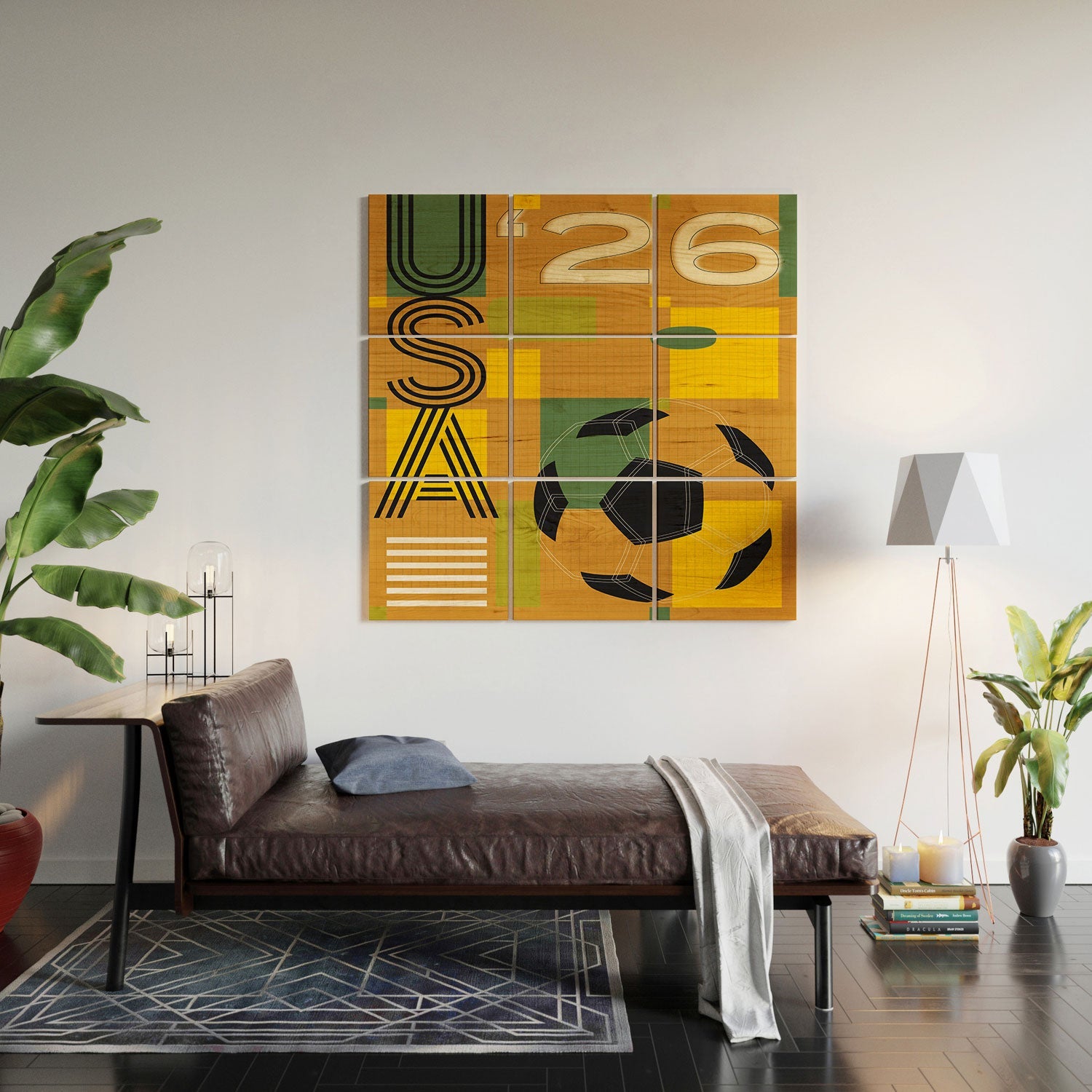 Society6 Design Studio USA 26 Soccer Poster 5 Color Wood Wall Mural