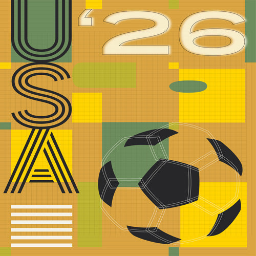Society6 Design Studio USA 26 Soccer Poster 5 Color Shower Curtain