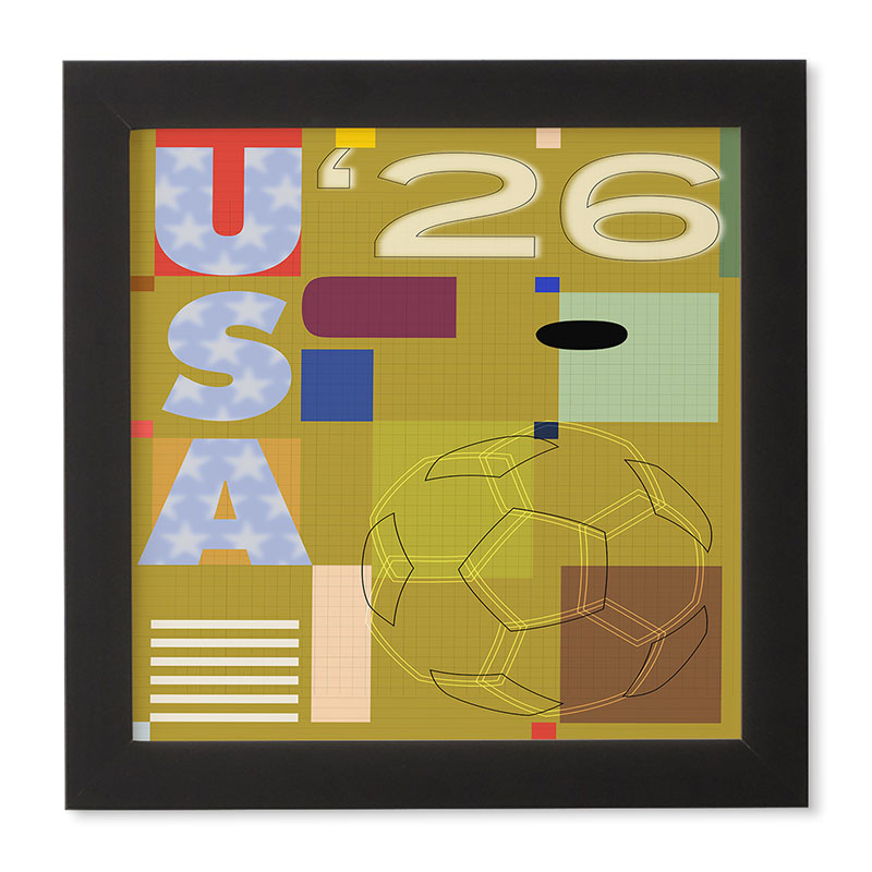 Society6 Design Studio USA 26 Soccer Poster Full Color Framed Wall Art