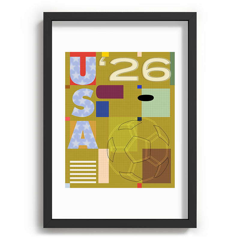 Society6 Design Studio USA 26 Soccer Poster Full Color Recessed Framing Rectangle