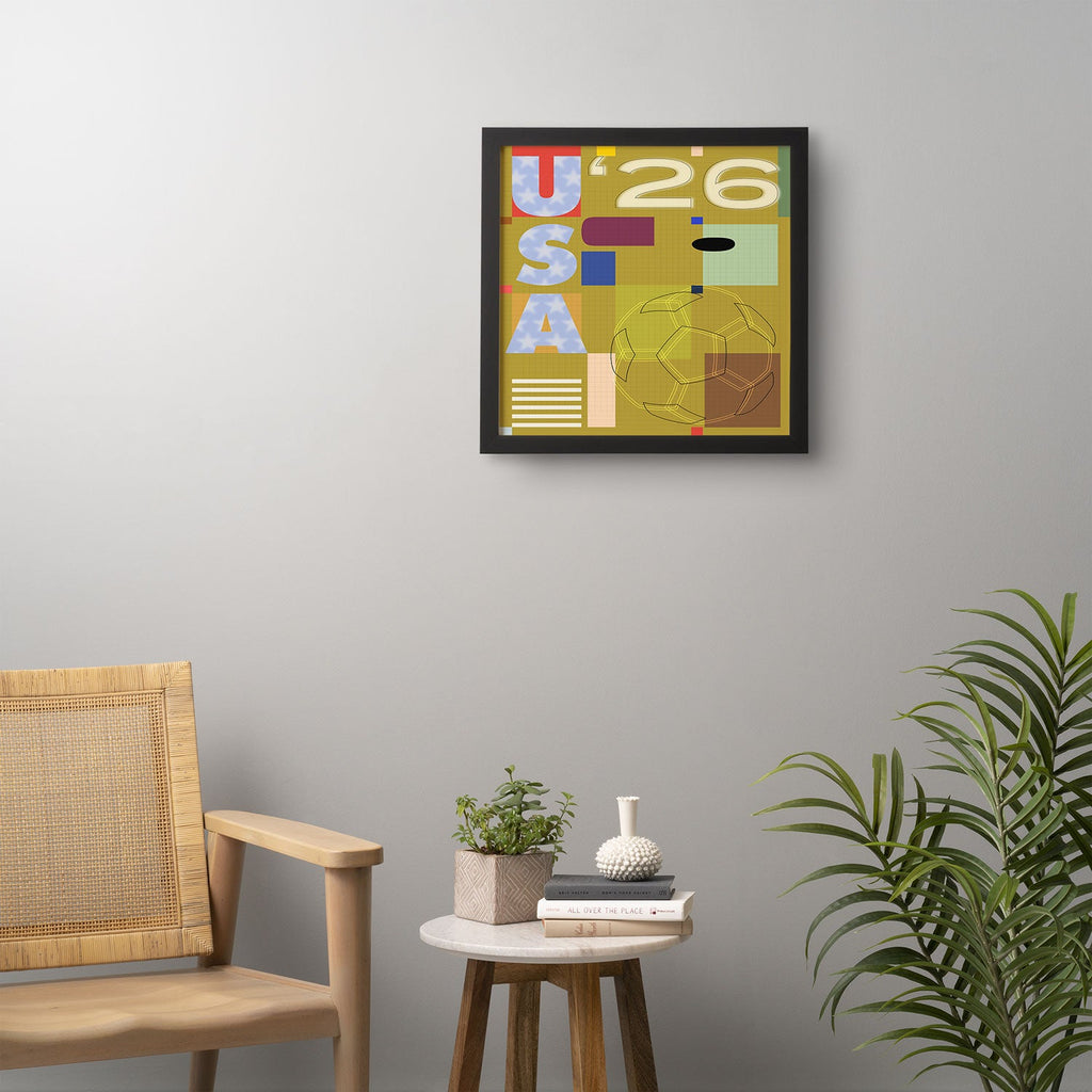 Society6 Design Studio USA 26 Soccer Poster Full Color Framed Wall Art