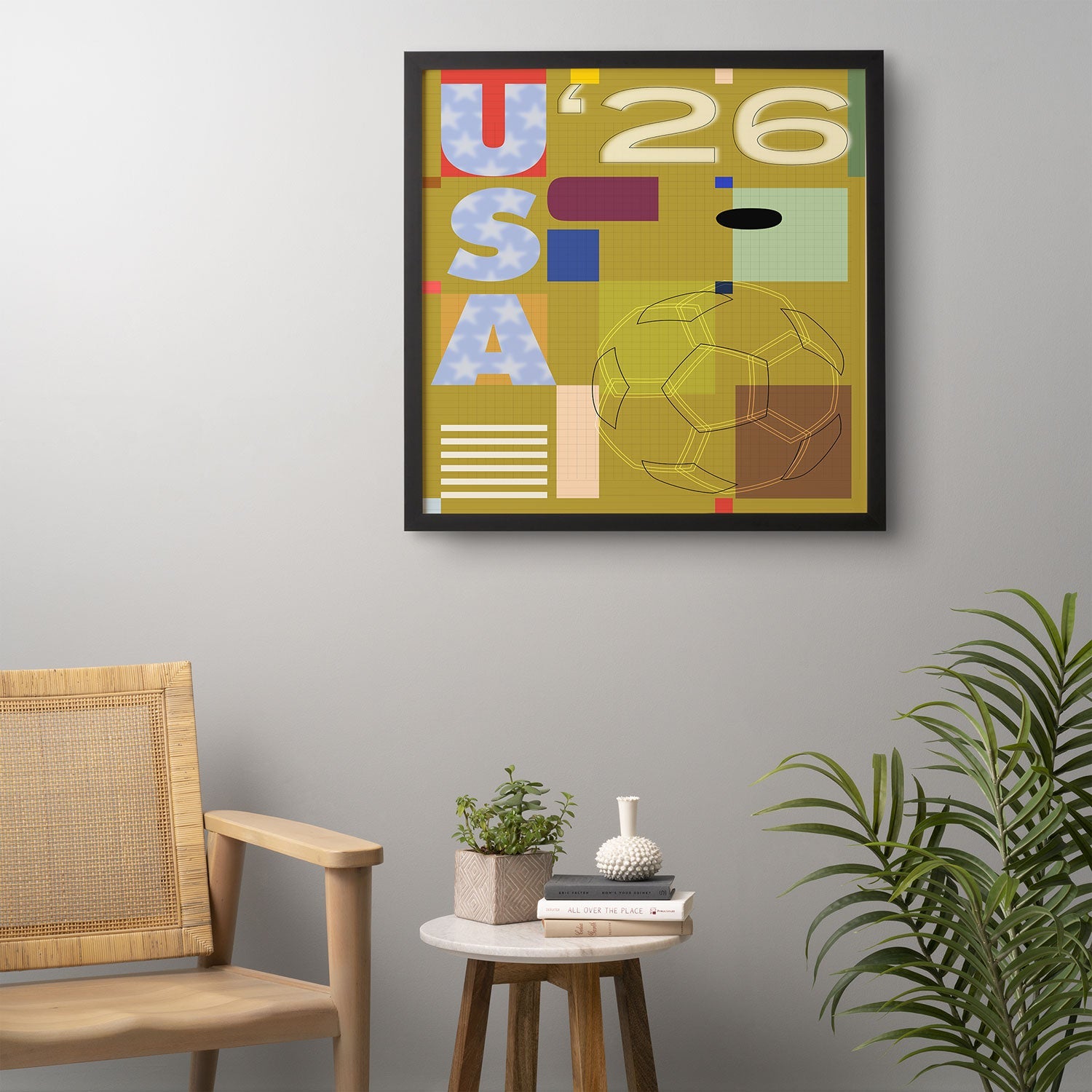 Society6 Design Studio USA 26 Soccer Poster Full Color Framed Wall Art
