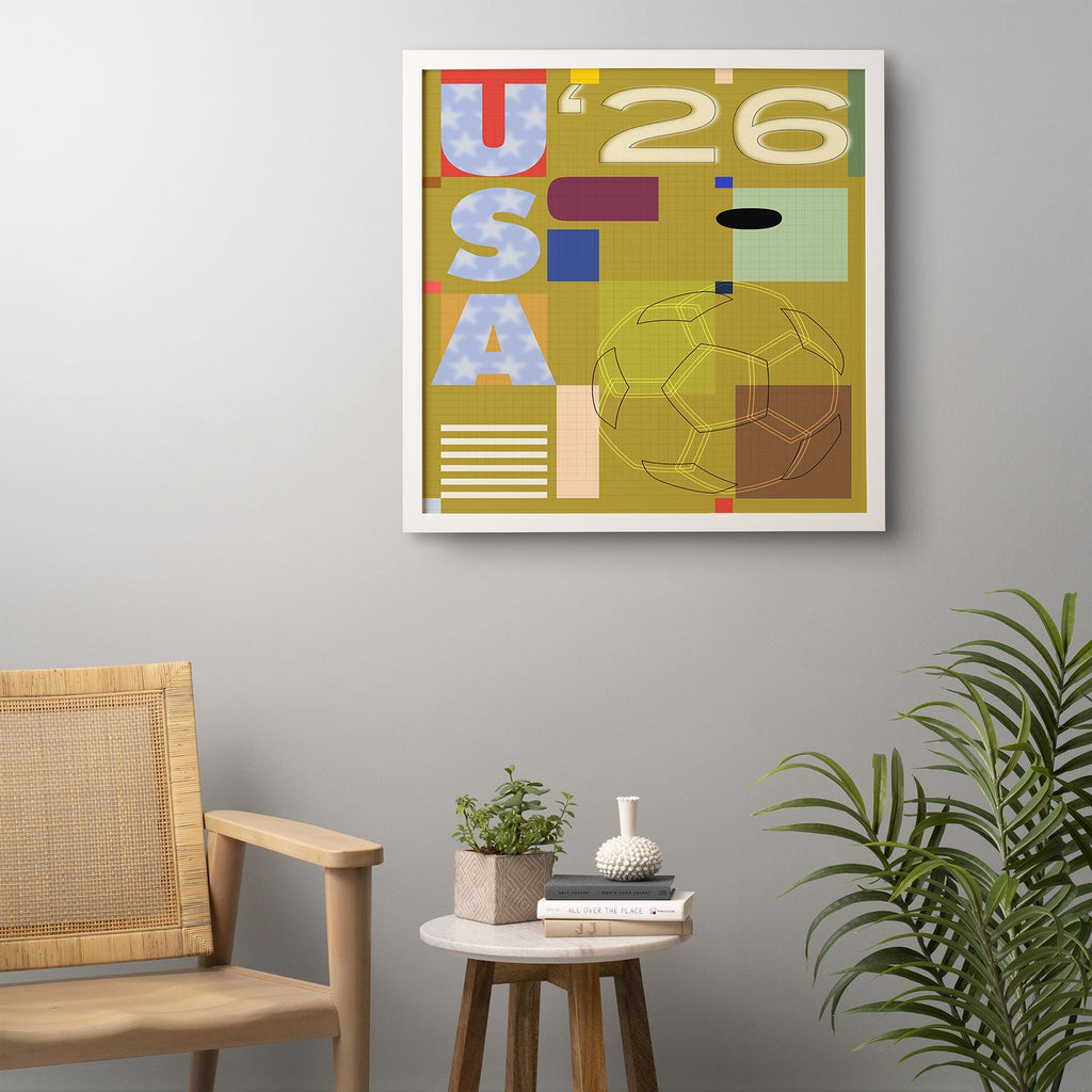 Society6 Design Studio USA 26 Soccer Poster Full Color Framed Wall Art