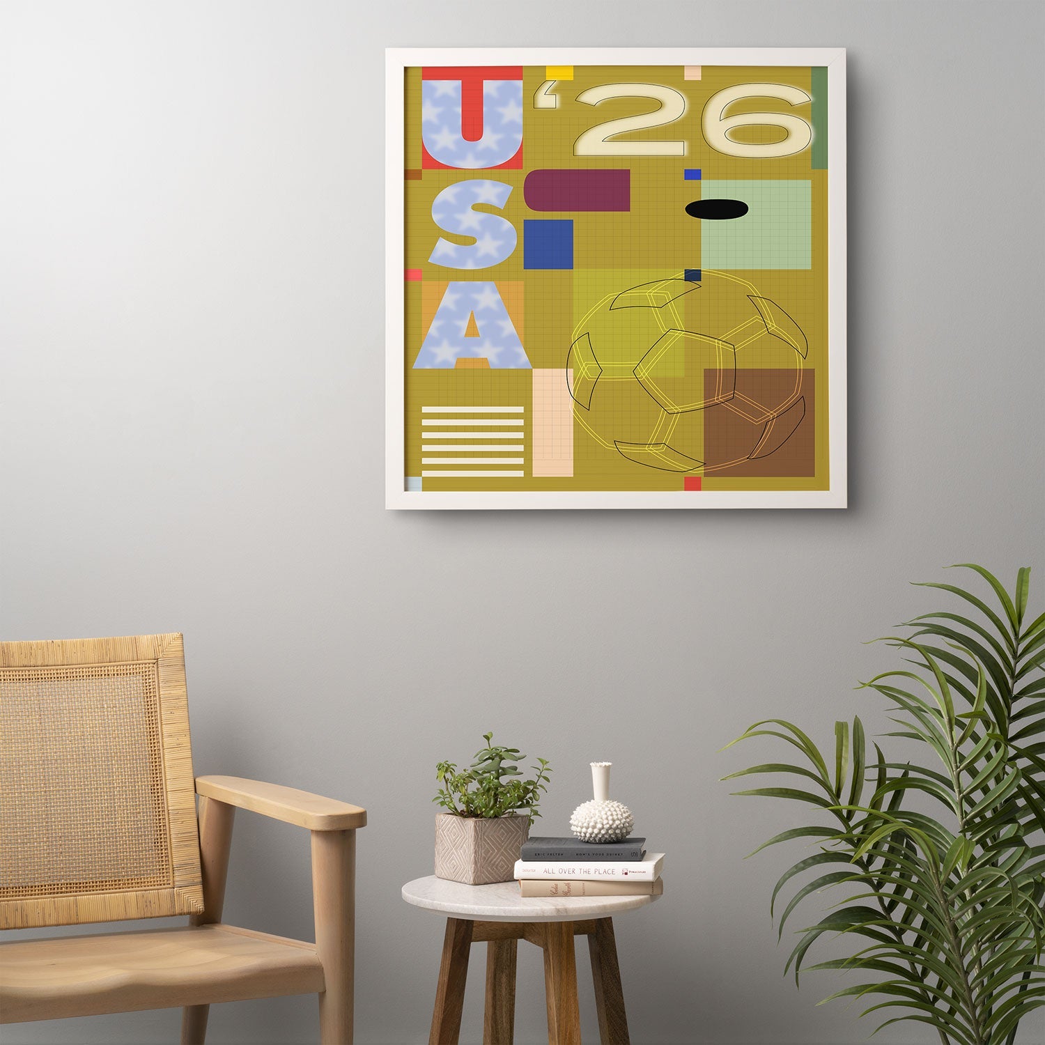 Society6 Design Studio USA 26 Soccer Poster Full Color Framed Wall Art