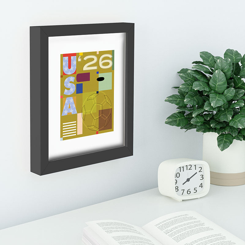 Society6 Design Studio USA 26 Soccer Poster Full Color Recessed Framing Rectangle