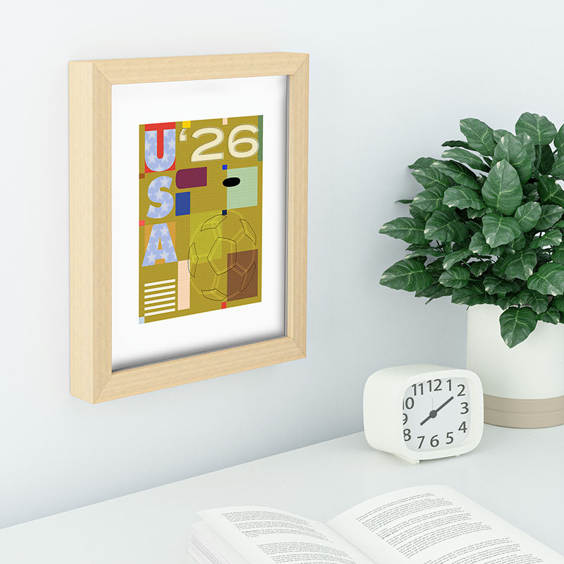 Society6 Design Studio USA 26 Soccer Poster Full Color Recessed Framing Rectangle