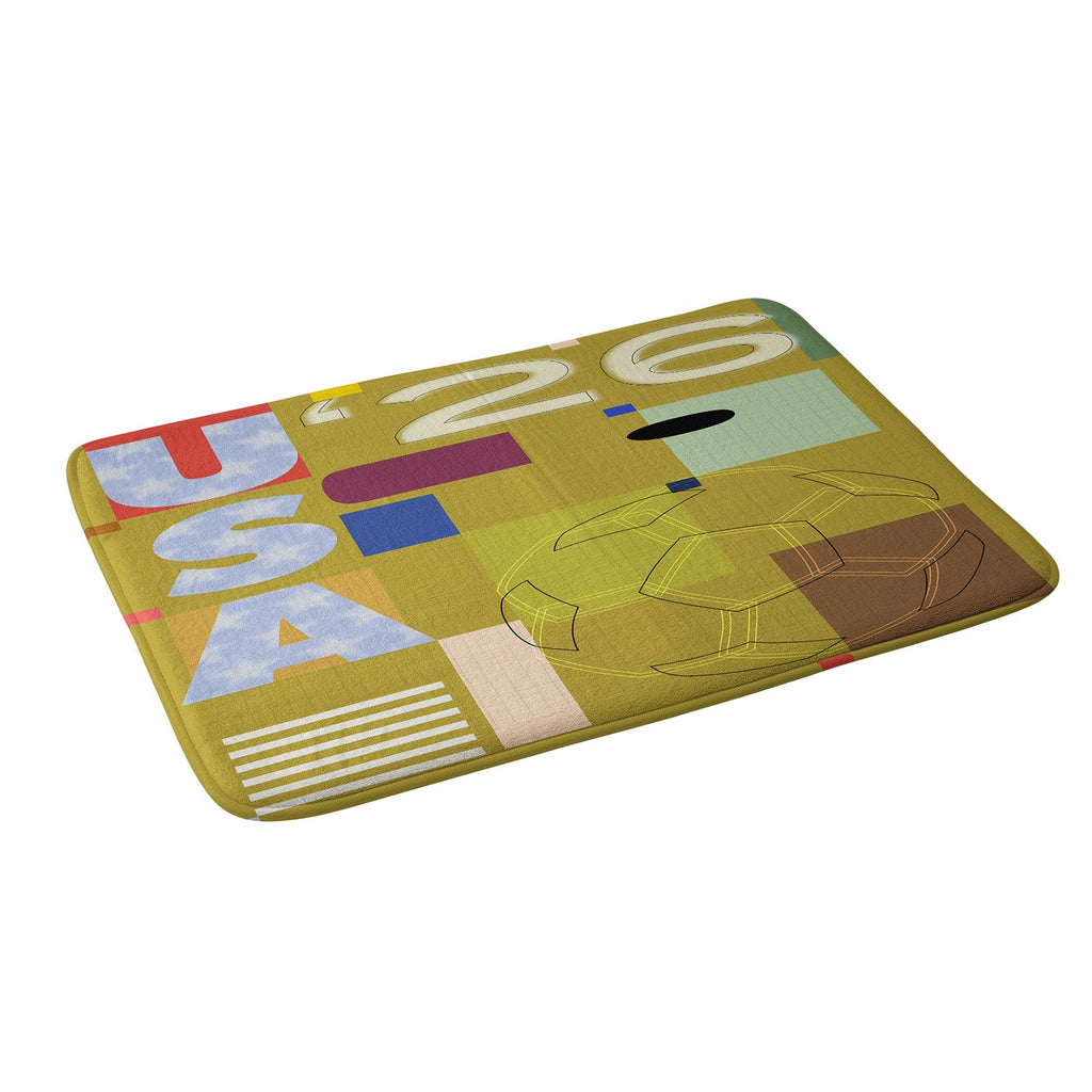 Society6 Design Studio USA 26 Soccer Poster Full Color Memory Foam Bath Mat