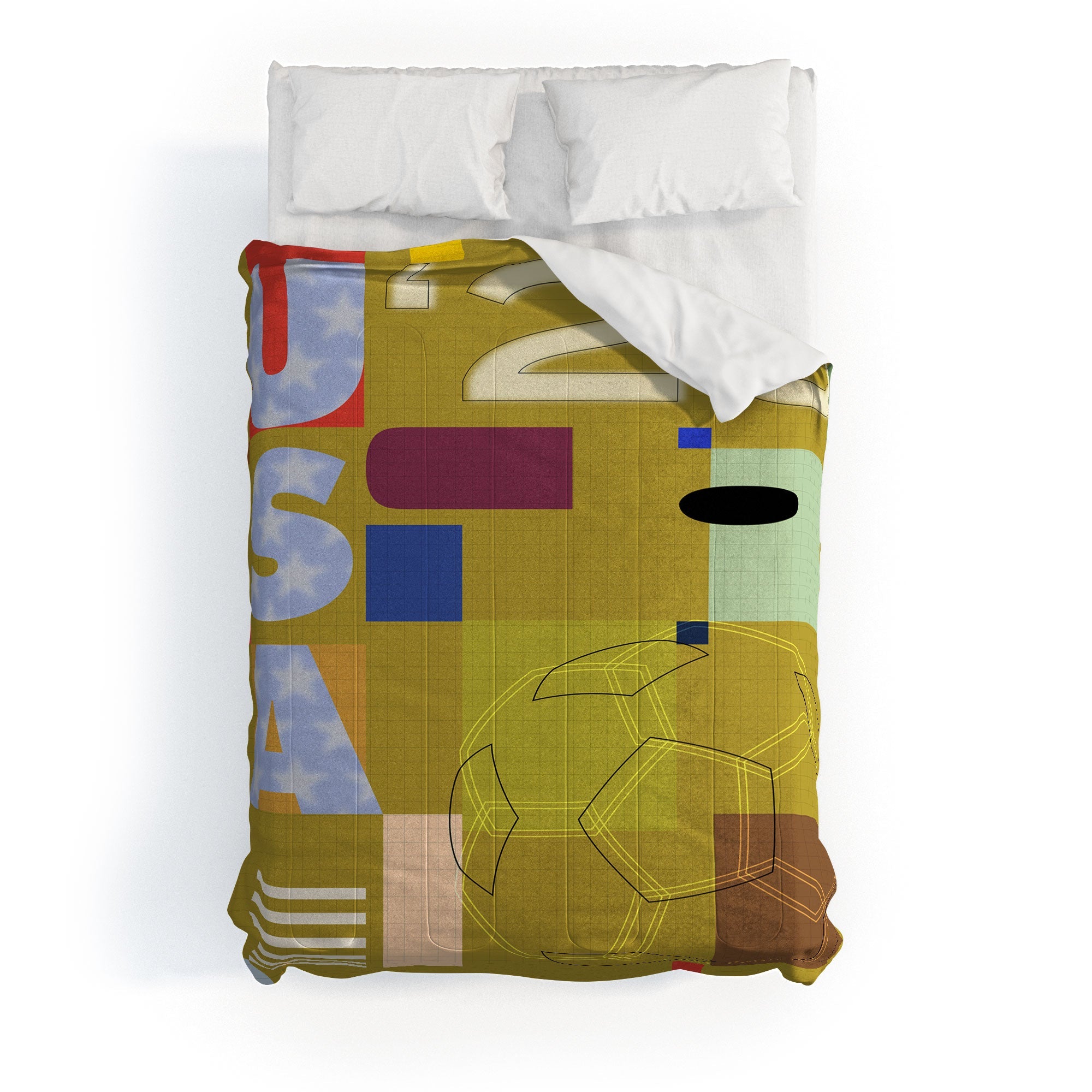 Society6 Design Studio USA 26 Soccer Poster Full Color Comforter
