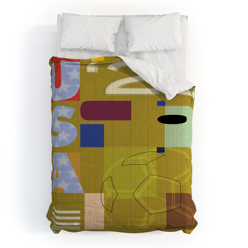 Society6 Design Studio USA 26 Soccer Poster Full Color Comforter