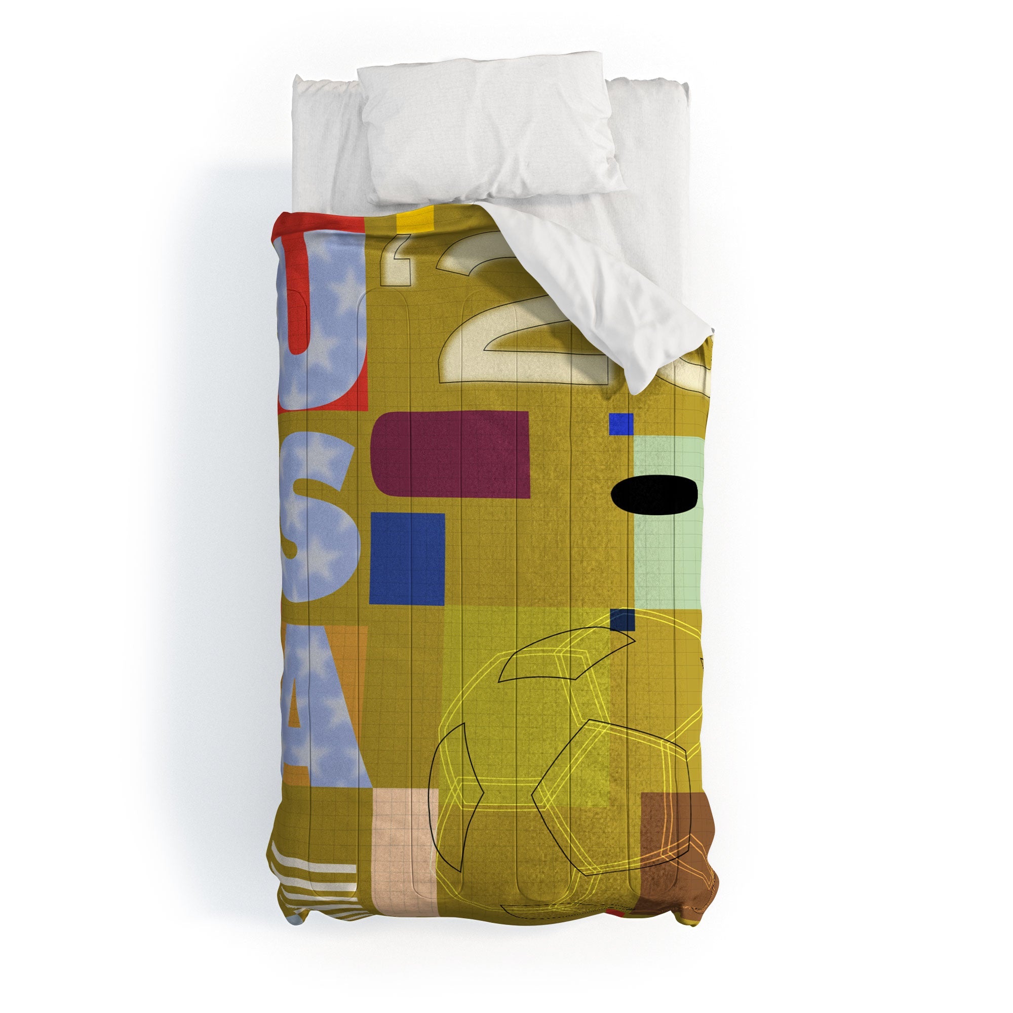 Society6 Design Studio USA 26 Soccer Poster Full Color Comforter