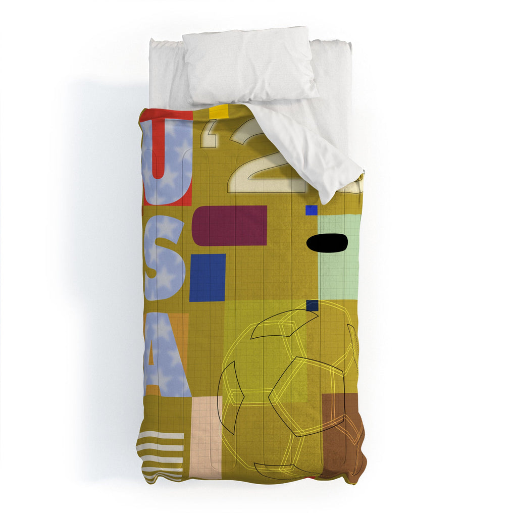 Society6 Design Studio USA 26 Soccer Poster Full Color Comforter