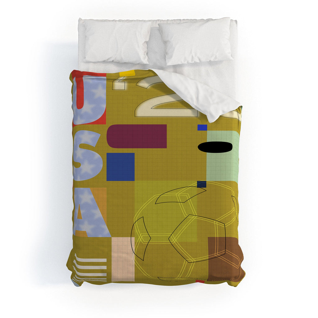 Society6 Design Studio USA 26 Soccer Poster Full Color Duvet Cover
