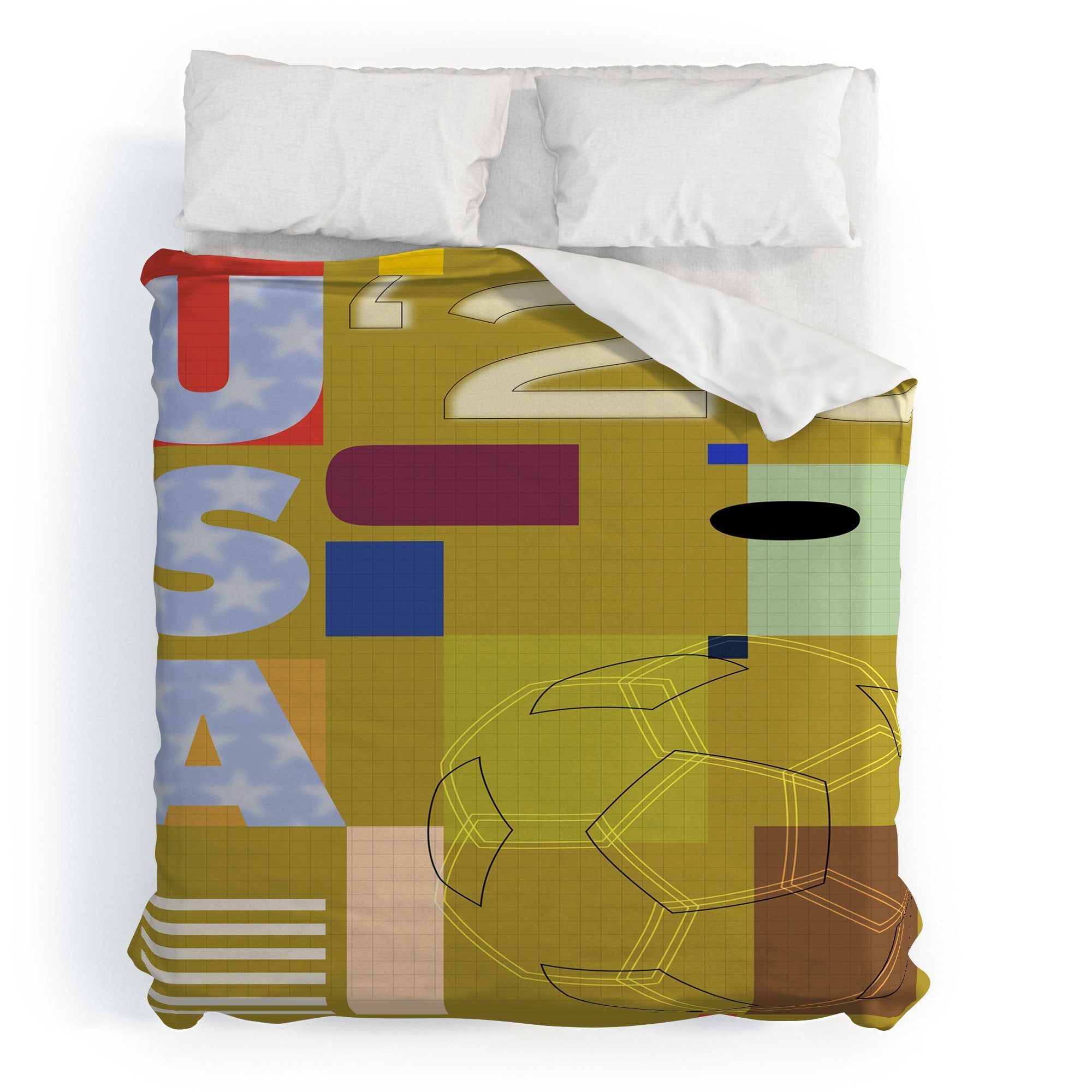 Society6 Design Studio USA 26 Soccer Poster Full Color Duvet Cover