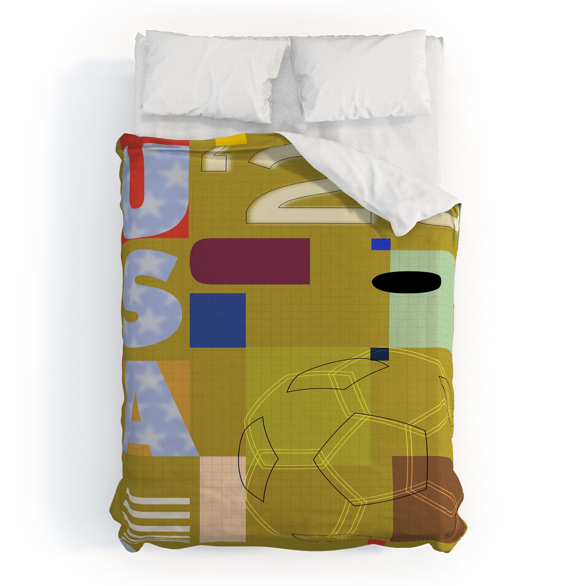Society6 Design Studio USA 26 Soccer Poster Full Color Duvet Cover