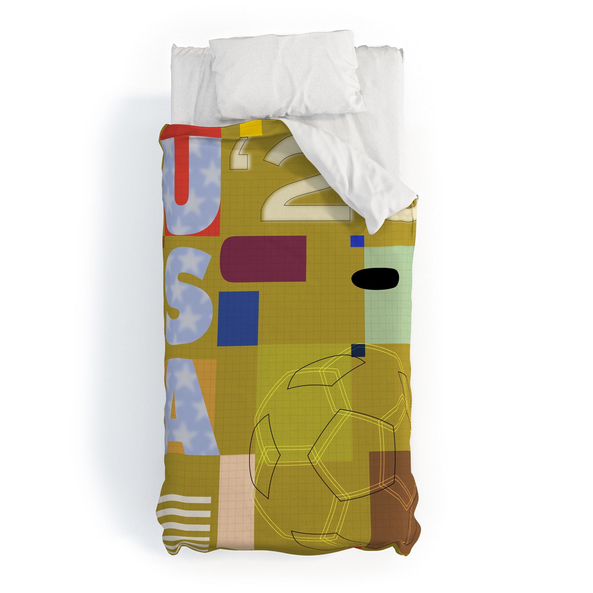 Society6 Design Studio USA 26 Soccer Poster Full Color Duvet Cover