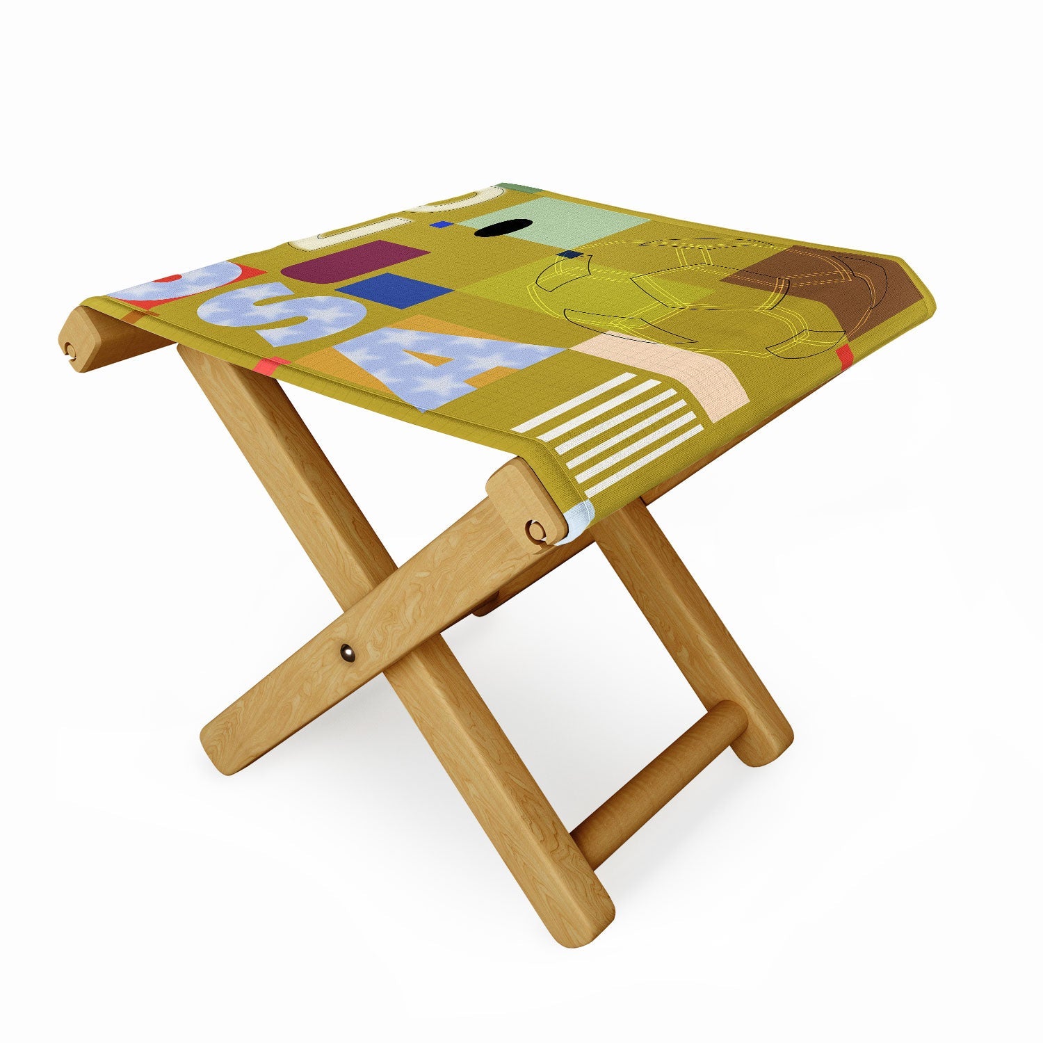 Society6 Design Studio USA 26 Soccer Poster Full Color Folding Stool