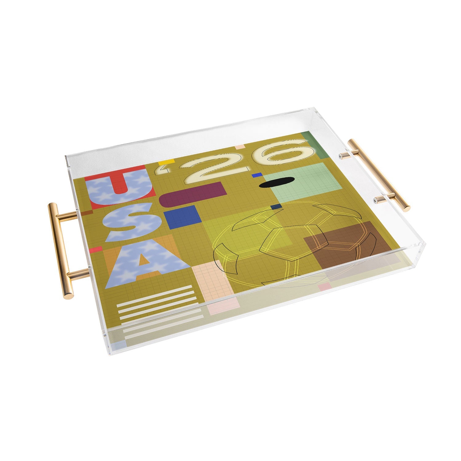 Society6 Design Studio USA 26 Soccer Poster Full Color Acrylic Tray