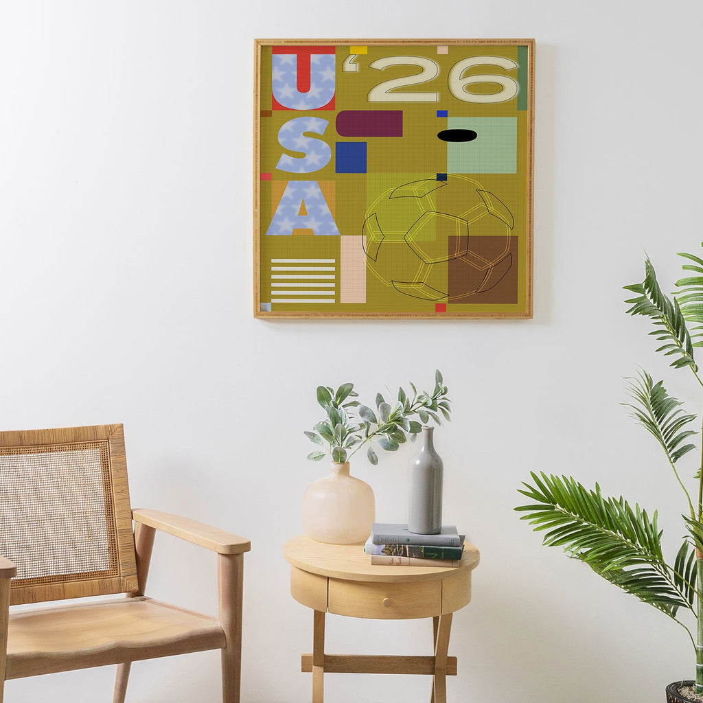 Society6 Design Studio USA 26 Soccer Poster Full Color Framed Wall Art