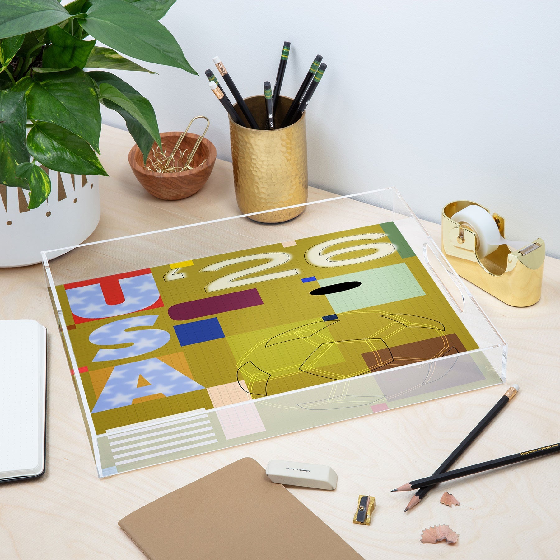 Society6 Design Studio USA 26 Soccer Poster Full Color Acrylic Tray