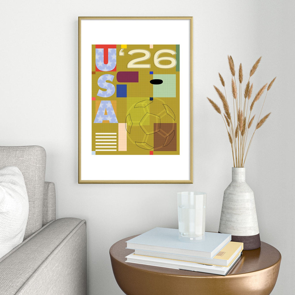 Society6 Design Studio USA 26 Soccer Poster Full Color Metal Framed Art Print