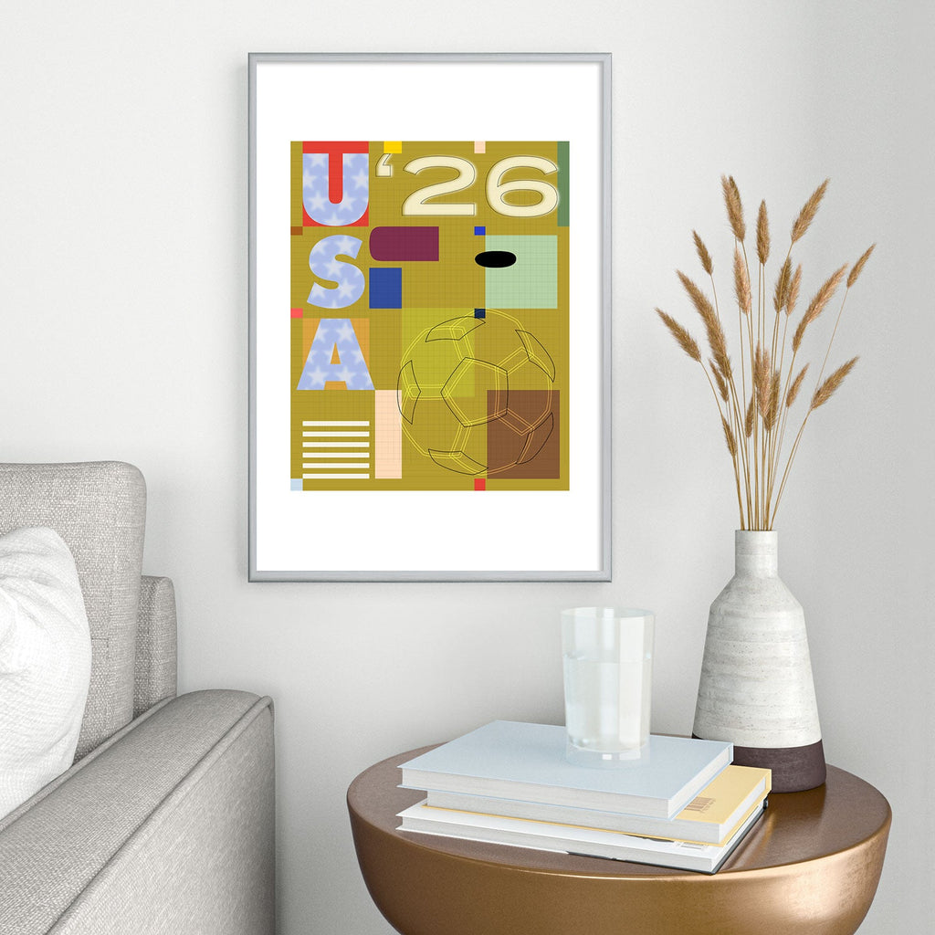Society6 Design Studio USA 26 Soccer Poster Full Color Metal Framed Art Print