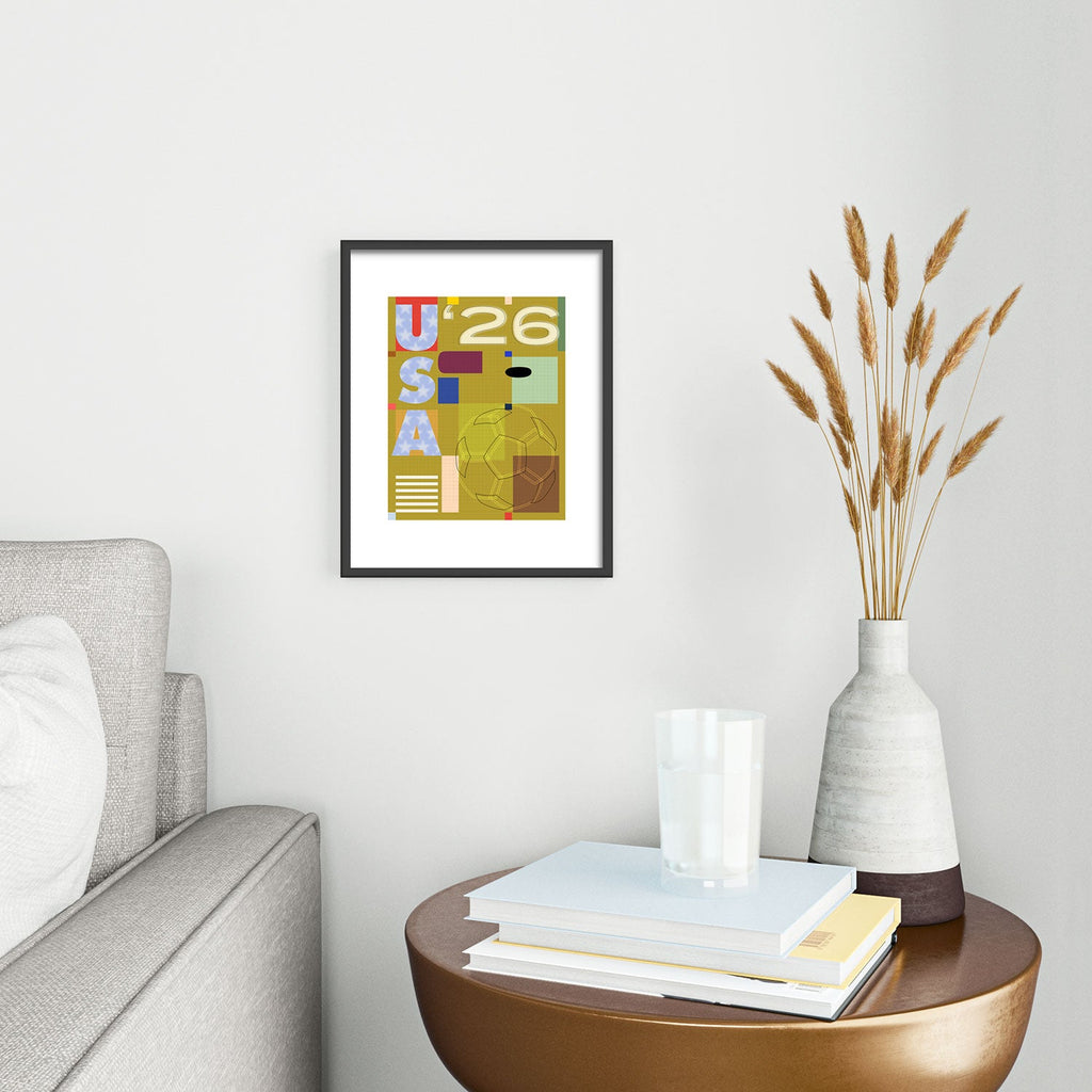 Society6 Design Studio USA 26 Soccer Poster Full Color Metal Framed Art Print