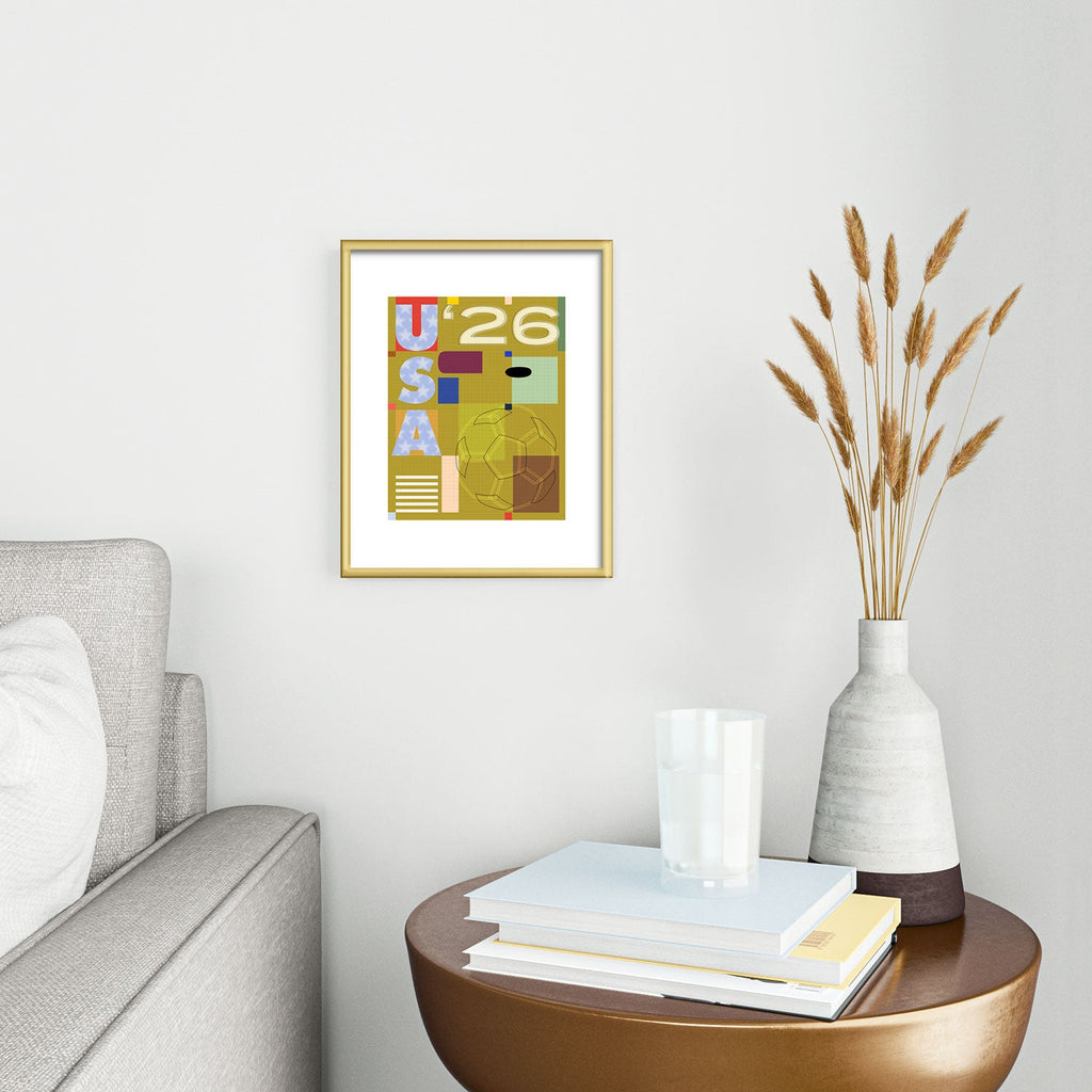 Society6 Design Studio USA 26 Soccer Poster Full Color Metal Framed Art Print