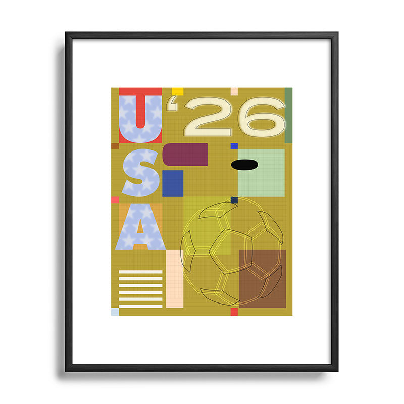 Society6 Design Studio USA 26 Soccer Poster Full Color Metal Framed Art Print