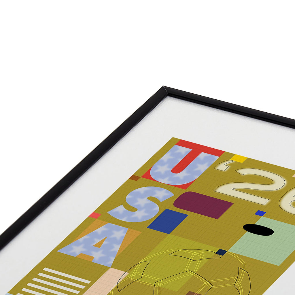 Society6 Design Studio USA 26 Soccer Poster Full Color Metal Framed Art Print