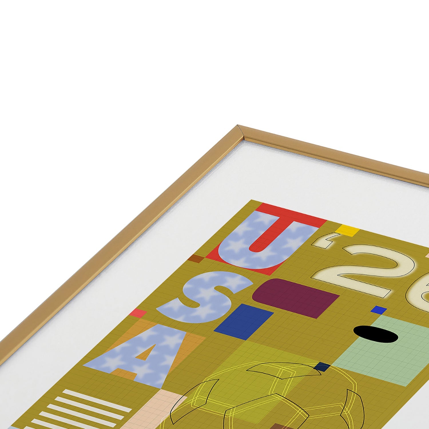Society6 Design Studio USA 26 Soccer Poster Full Color Metal Framed Art Print