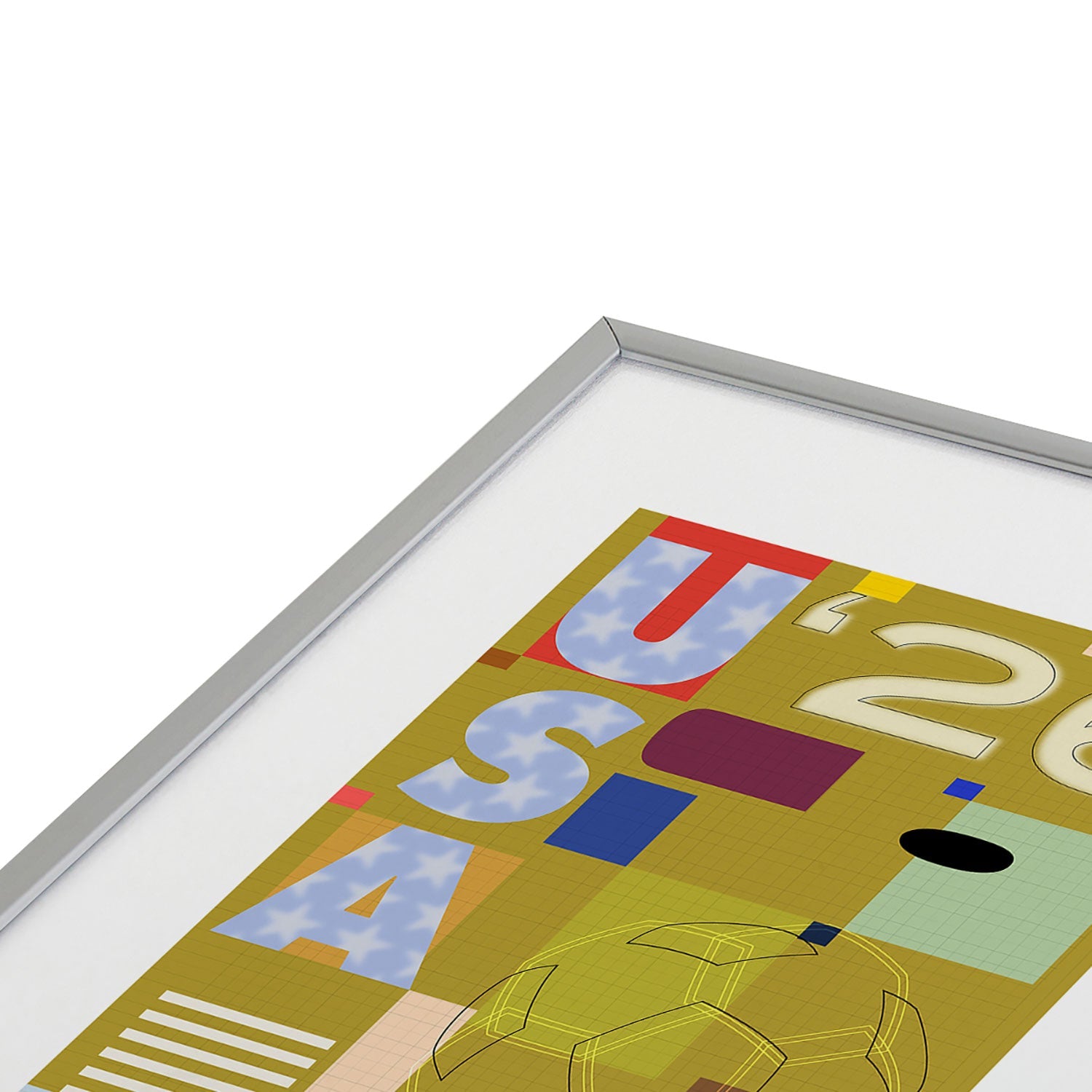 Society6 Design Studio USA 26 Soccer Poster Full Color Metal Framed Art Print
