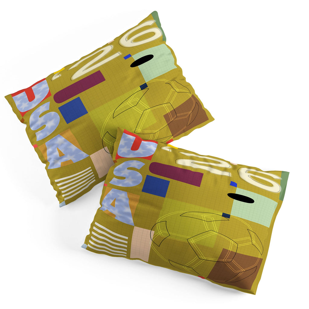 Society6 Design Studio USA 26 Soccer Poster Full Color Pillow Shams