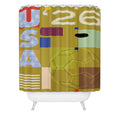 Society6 Design Studio USA 26 Soccer Poster Full Color Shower Curtain