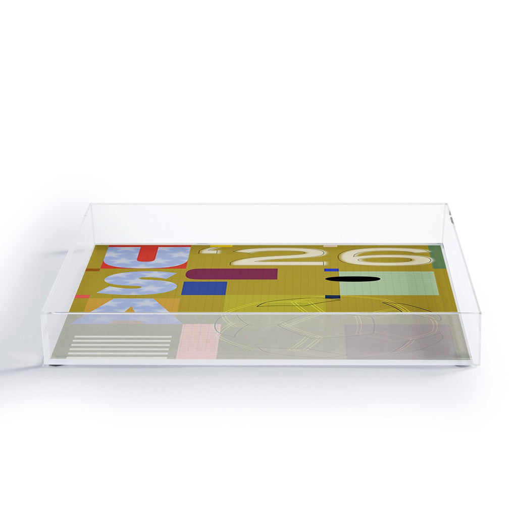 Society6 Design Studio USA 26 Soccer Poster Full Color Acrylic Tray